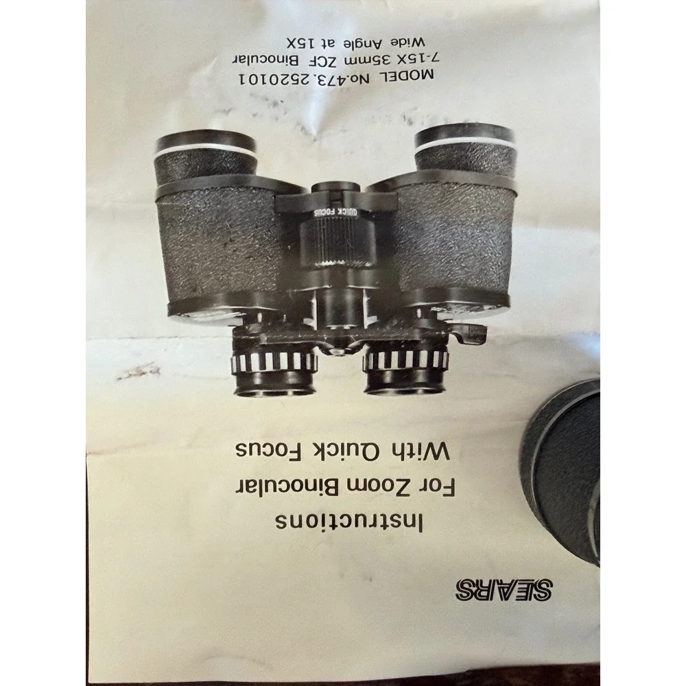 Sears Zoom Binoculars 7X-15X 35mm Black Good 473.2520101 Japan Vintage Gorpcore